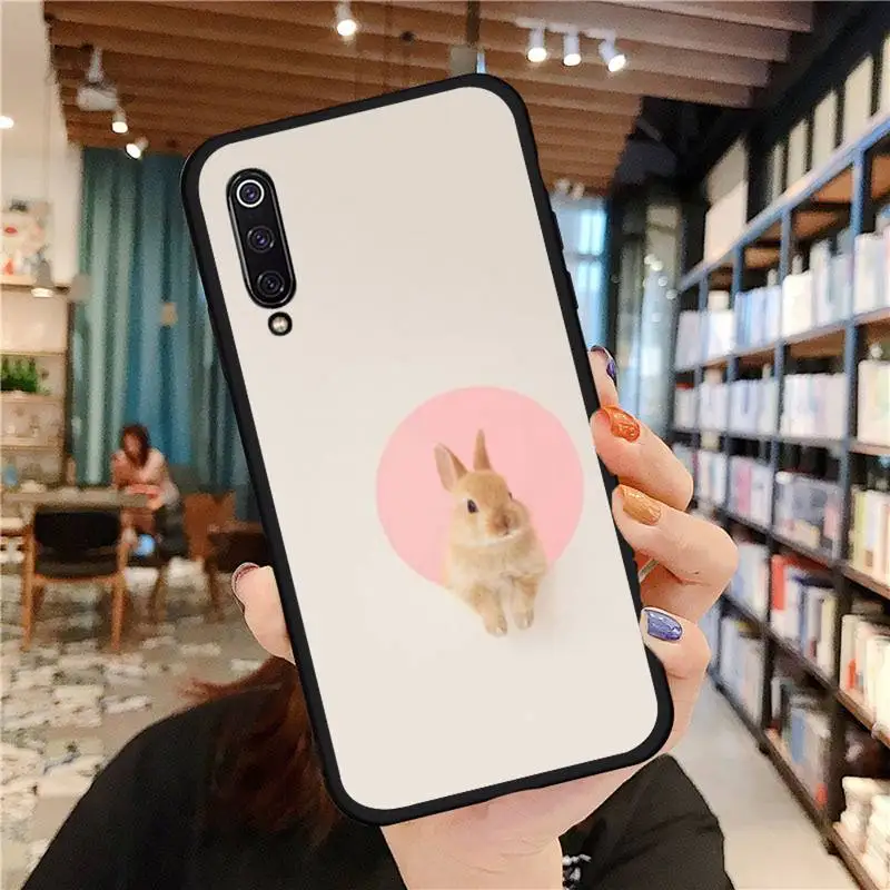 

Cute rabbit Phone Case black For Xiaomi Redmi mi note 7 8t 9 9t 9s 8 10 10t 11 pro lite K20 max 3