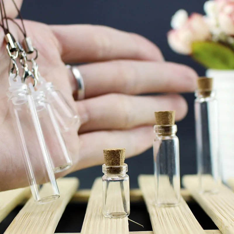 0 8 мл 1 2 мини прозрачные стеклянные бутылки с пробкой пустые маленькие флаконы