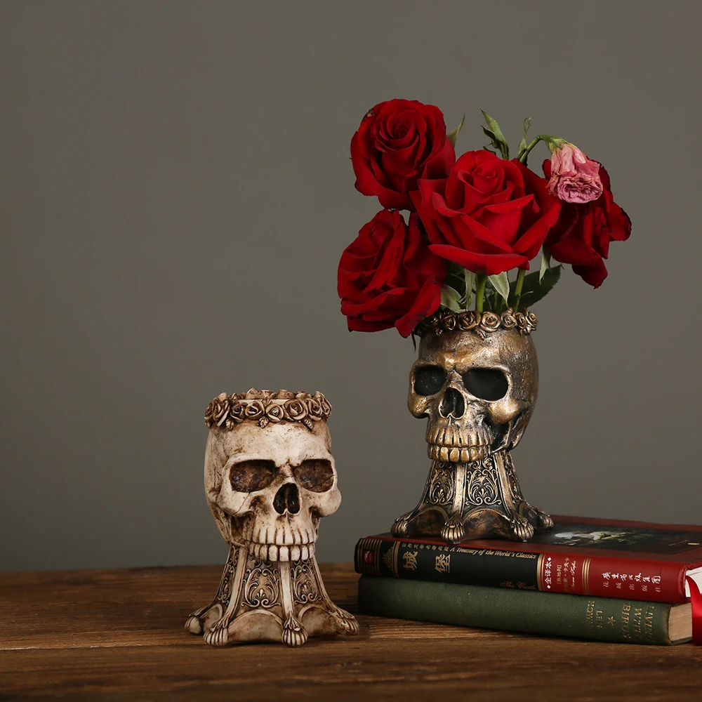 

Halloween Ornaments Resin 3D Knight Warrior Skull Mug Cup Stainless Steel Skeleton Wine Goblets Decoration Men Birthday Gift