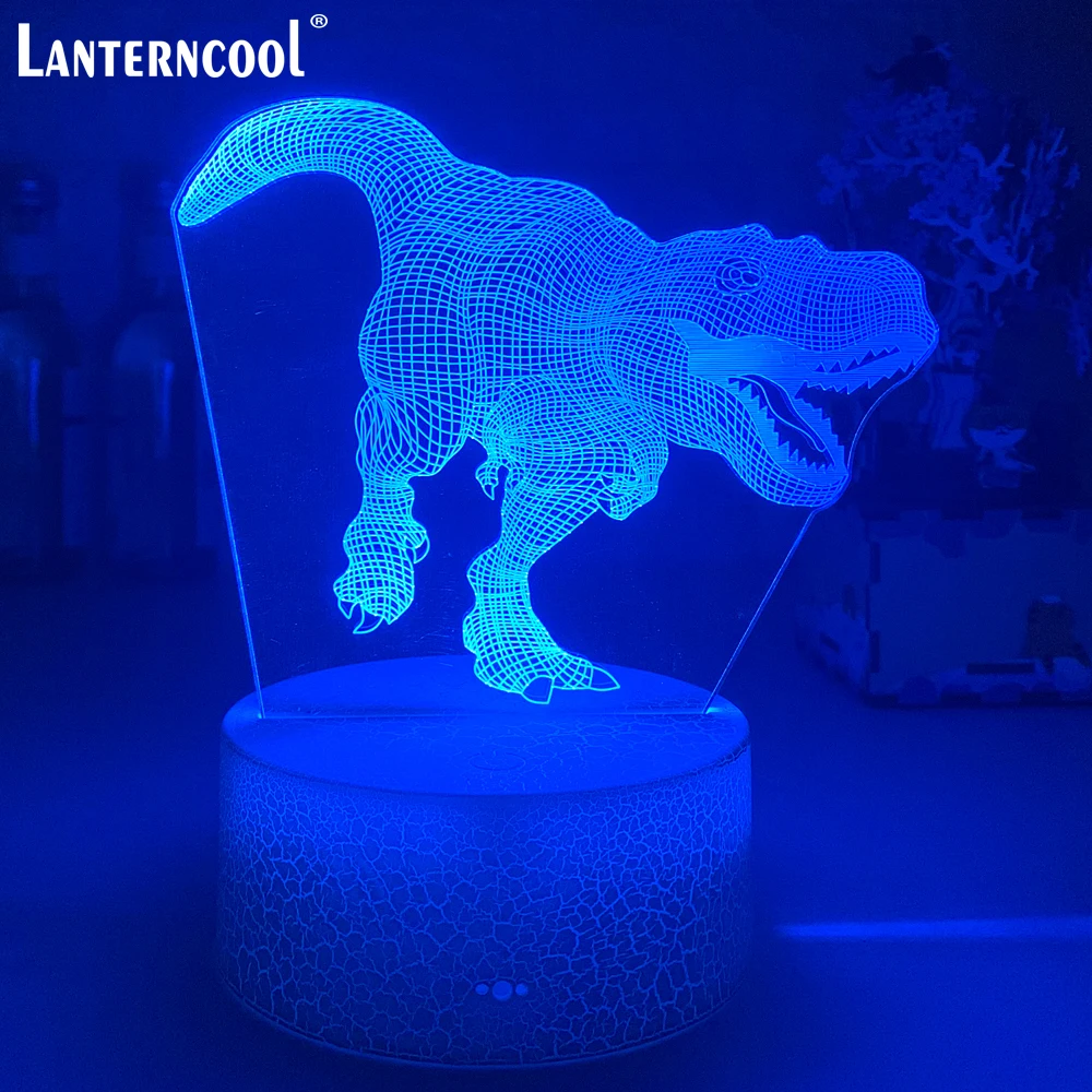

3D Dinosaur Night light LED 7 colors USB Button Acrylic optic lights decor Night lamps DIY design gifts for cool boy Lantern