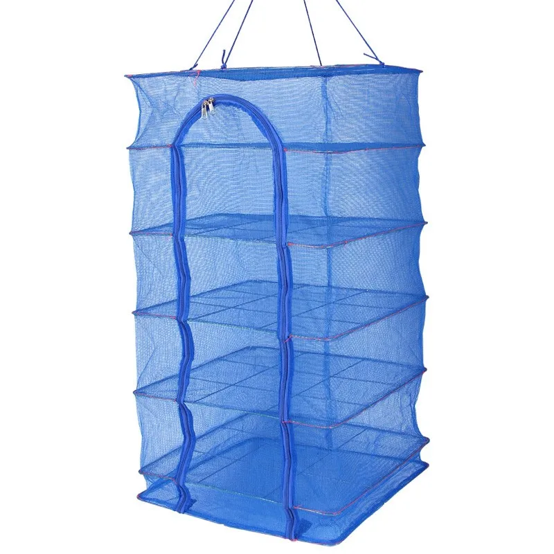 4 Layers Drying Net Fishnet Drying Rack Hanging Vegetable Fish Dishes Dryer Net PE Hanger Fish Net