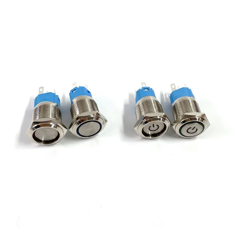 16 мм металлический кнопочный переключатель кольцевой светильник Мощность