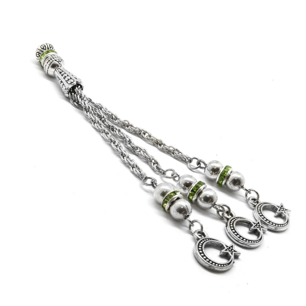 

Green Zircon Stone Tarnish Metal Tassel