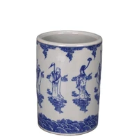 china old porcelain blue and white eight immortals pen holder