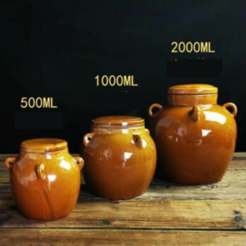 Ретро японская грубая керамика чайные банки керамическая бутылка для хранения