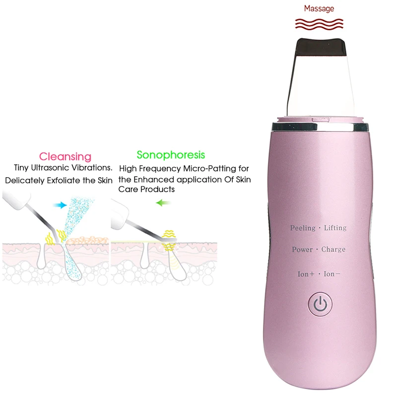 Ультразвуковой очиститель пор лица скребок для кожи ультразвуковая терапия