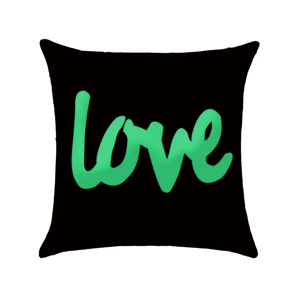 Новинка креативная льняная наволочка с флуоресцентными буквами светящаяся