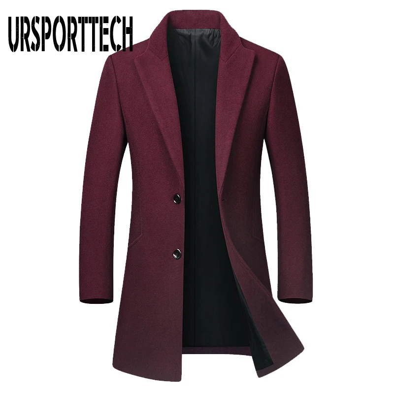 

Высококачественное мужское шерстяное пальто, осенне-зимнее Новое однотонное теплое мужское шерстяное пальто, роскошная брендовая одежда, ...