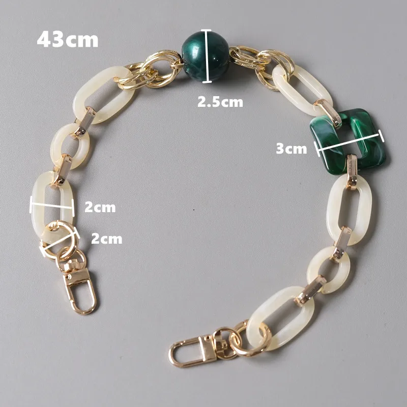 

New Fashion Woman Bag Accessory Detachable Parts Replacement Chain Beige Resin Luxury Strap Women Acrylic Shoulder Handle Chain