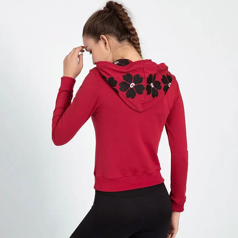 Осенняя Спортивная рубашка с капюшоном Женская толстовка длинным рукавом для