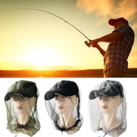 sunshade mask mosquito fly net outdoor fishing hat head protector easy view net insect fishing fly hard hat fishing caps camping