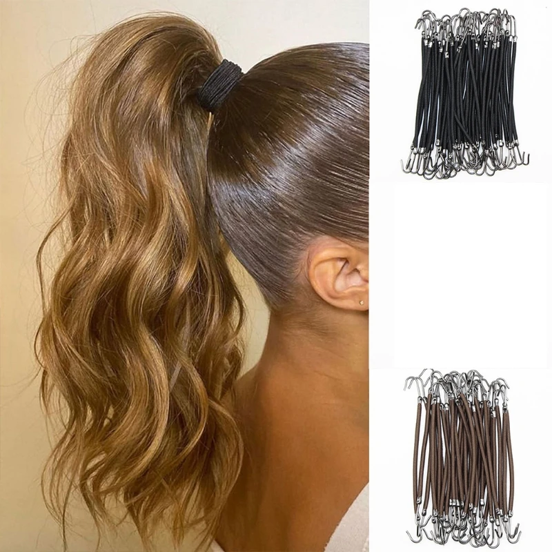 

Elastic Hook Hair Bands Bungee Bands Ponytail Holder Hook Adjustable Multi-use Hair Clips Styling Headbands Tools D5QB