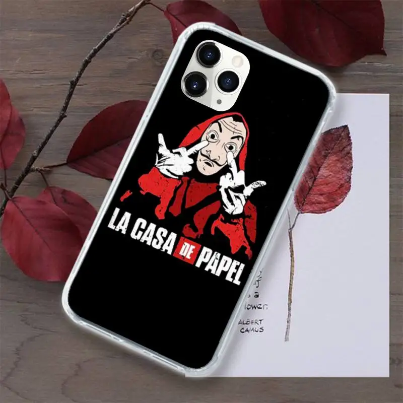 

Money Heist House Paper La Casa de papel Phone Case Transparent for iPhone 11 12 mini pro XS MAX 8 7 6 6S Plus X 5S SE 2020 XR