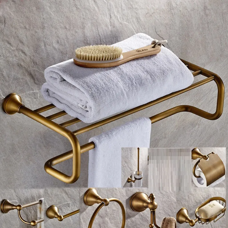 Бесплатная доставка античный латунный набор аксессуаров для ванной комнаты