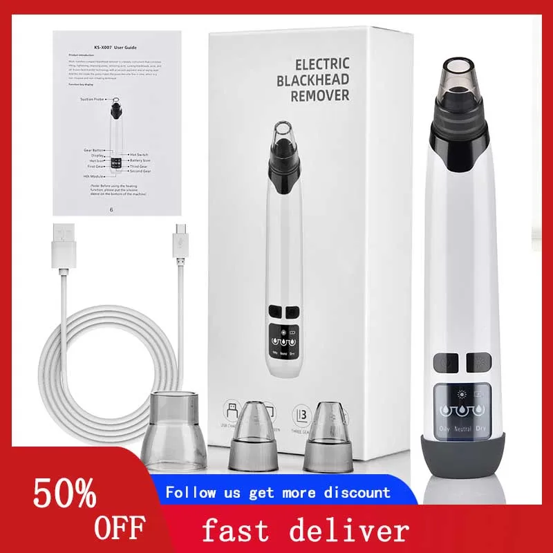 Electric black head remover Vacuum Suction Point Noir Acne Pimple Extractor Blackhead Remover Tool Facial Pore Cleaner Machine | Красота и