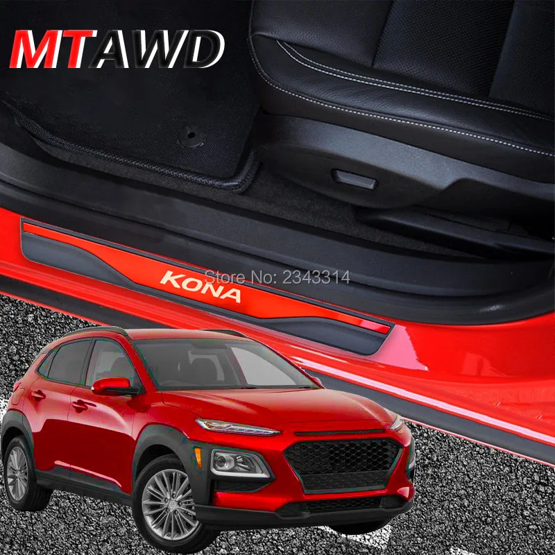 Для Hyundai Kona Электрический 2017 2020 аксессуар двери из нержавеющей стали удар