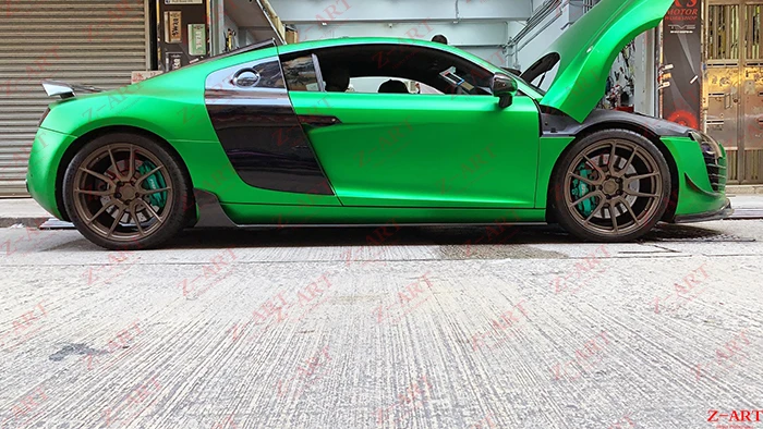 Z-ART R8S углеродное волокно сбоку юбка для R8 2007-2015 полное боковой губа V8 V10 спойлер |