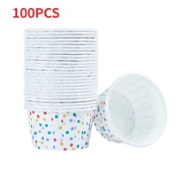 100pcs colorful dots paper ice cream cups disposable cake cup dessert bowls party supplies baking wedding birthday decoration