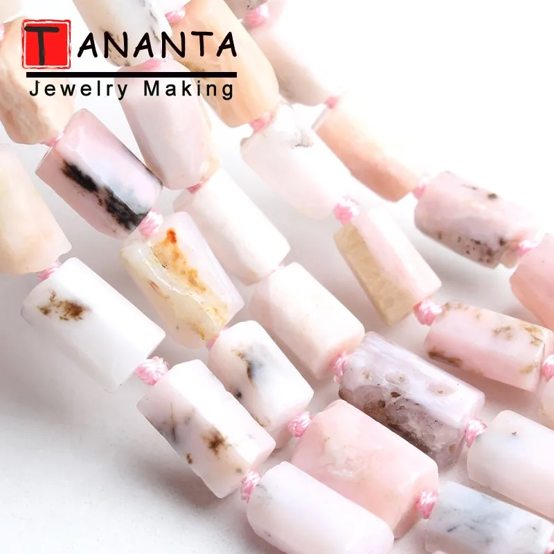 

Column Irregular Natural Pink Opal Stone Beads For Jewelry Making Needwork DIY Women Fashion Bracelet Necklace 15 Inch Wholesale