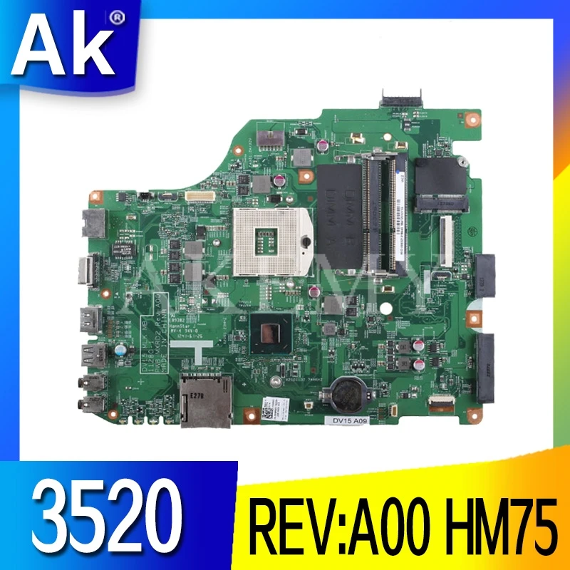 

For DELL 3520 DV15 MLK MB 11280-1 PWB:MXRD2 REV:A00 laptop motherboard For DELL INSPIRON 3520 HM75 Test