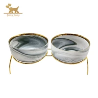 marble ceramic dog bowl raised%ef%bc%8cdouble bowls for dogs %ef%bc%8cfor pet food water%ef%bc%8ceasy to clean%ef%bc%8cdropshipping center jinny jinny jj05