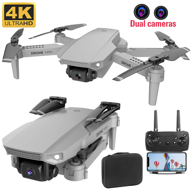 Квадрокоптер E88 pro rc 4k HD с двойной камерой визуальное позиционирование 1080P WiFi fpv