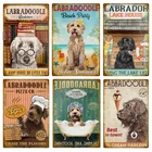 Лабрадодол, собака, винтажная забавная металлическая вывеска для кафе, ванной, гостиной, домашнее искусство, настенное украшение, налет, подарок 8X12 дюймов