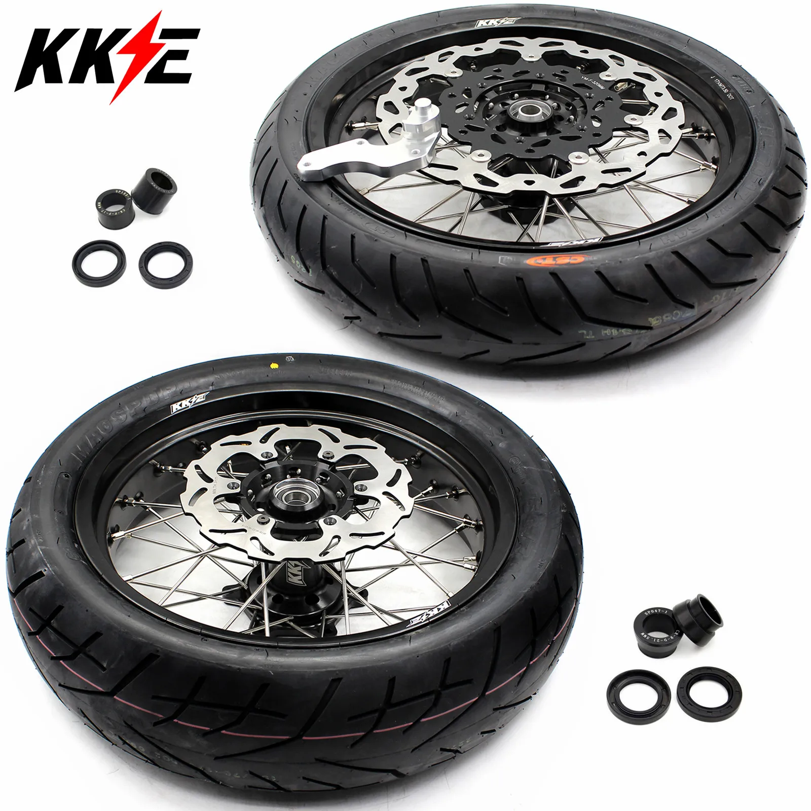 KKE 3 5 & 4 25 комплект шин Supermoto CST для Suzuki DRZ400 00 04 DRZ400E 07 DRZ400S 19 черный ступичный