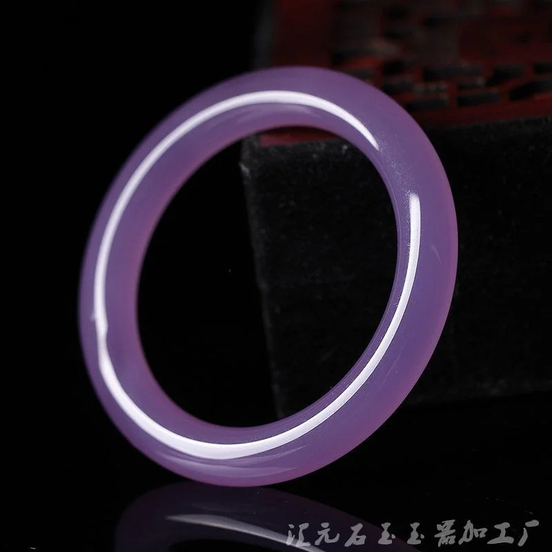 

Hot selling natural hand-carve Violet jade Baranglet 56-62mm bracelet fashion Men Women Luck Gifts Amulet for