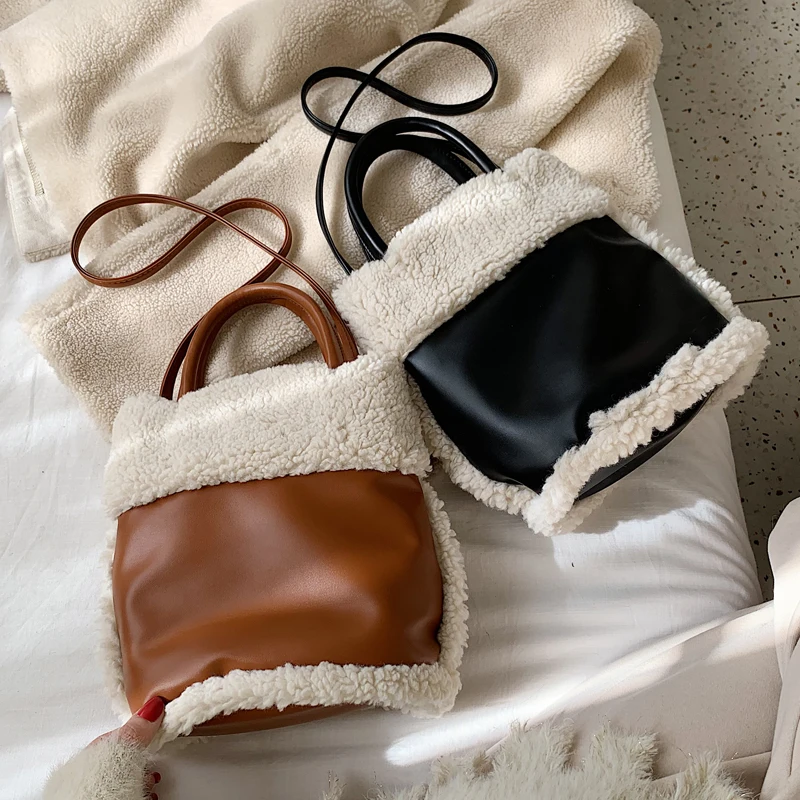 Зимняя теплая женская сумка-мессенджер на плечо женские сумки шикарные из