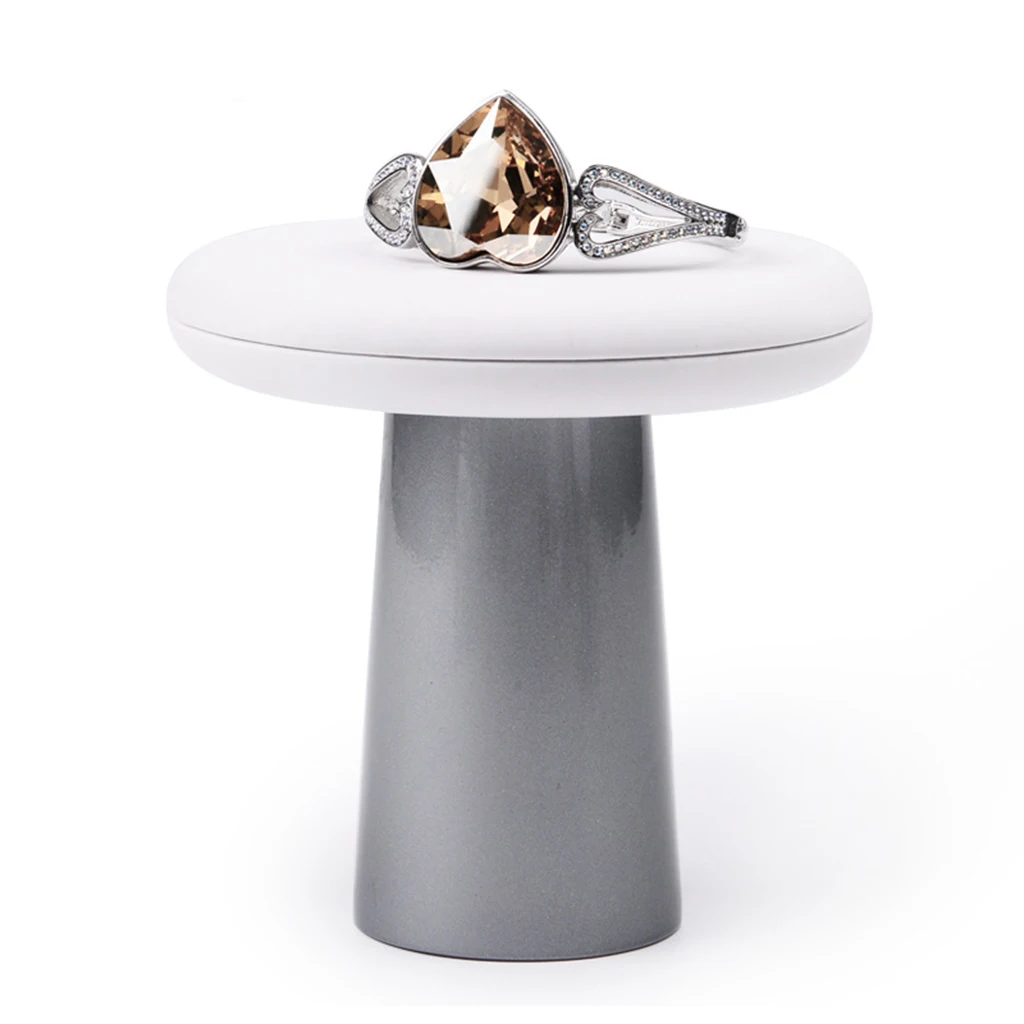 

Mushroom Shape Jewelry Display Stand Tray Ring Bracelet Earring Holder Showcase - PU Leather - 4 x 2.8 inch / 4.8 x 4.8 inch