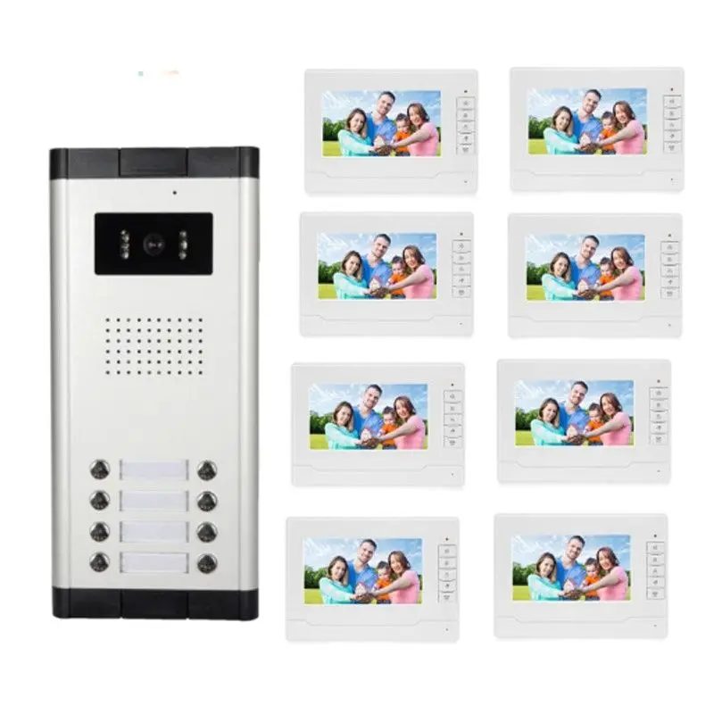 Видеодомофон с 7 дюймовой памятью видеодомофон для квартирного здания система