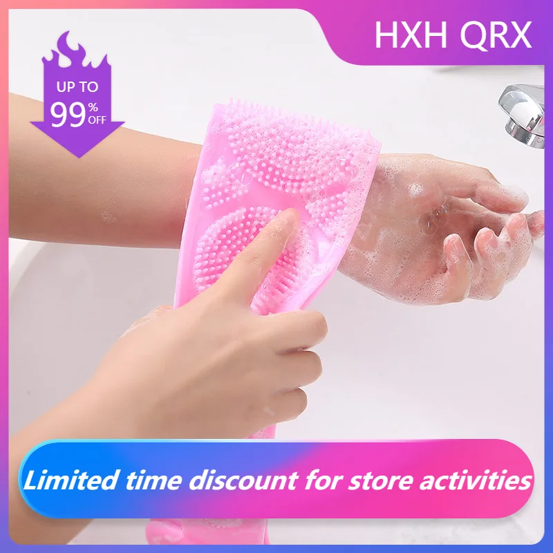 

Silicone Back Scrubber Soft Loofah Bath Towel Bath Belt Body Exfoliating Massage For Shower Body Cleaning Bathroom Shower Strap