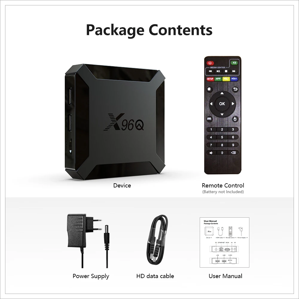 Smart TV Box Allwinner H313 X96Q Android 10 Quad Core X96 Q Декодер каналов кабельного телевидения Media Player