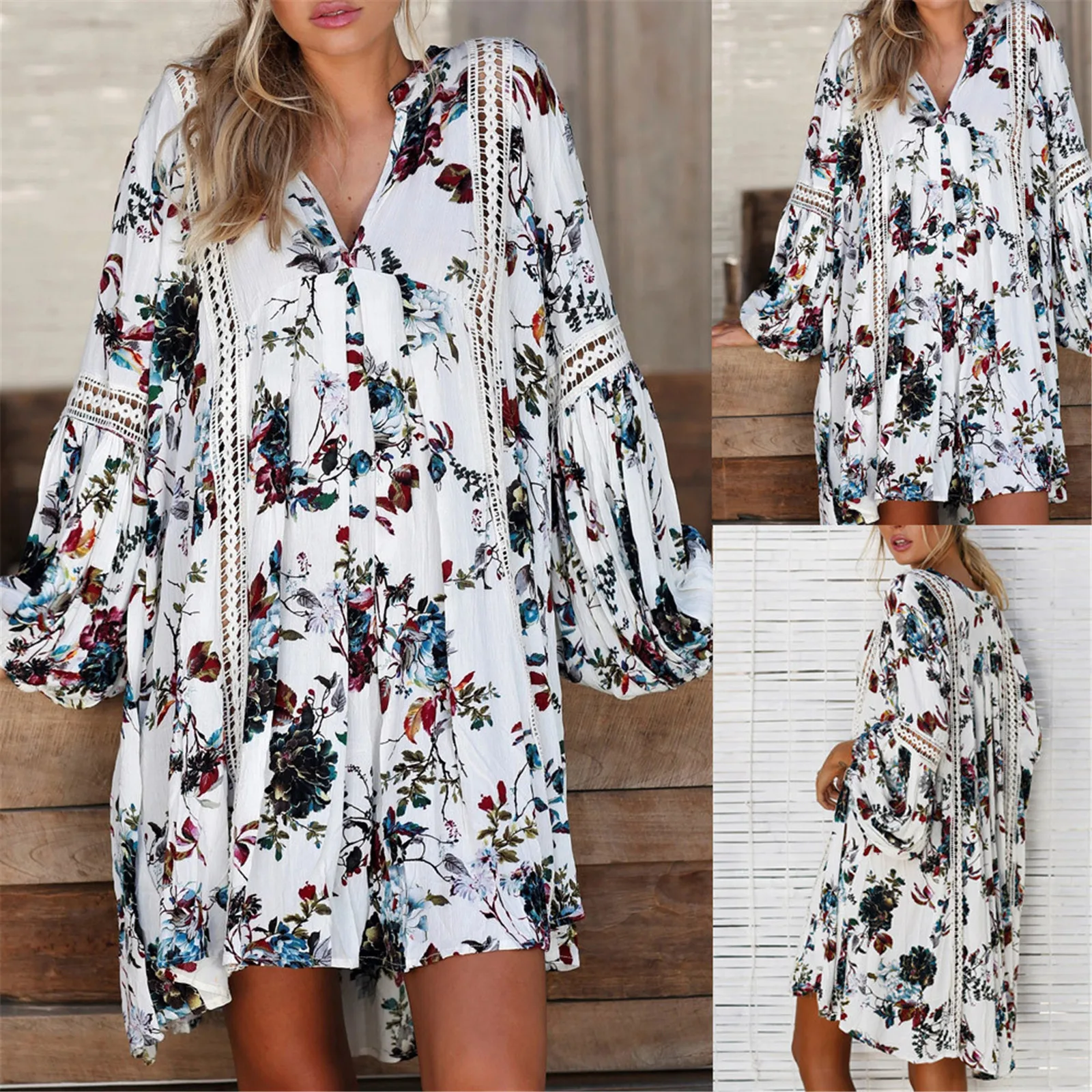 

Maxi Floral Mini Evening Long Dress Beach Boho Party Sundress Women Women's Dress