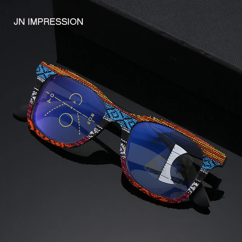 Модные прогрессивные очки ручная оправа по рецепту мужские мульти фокус для