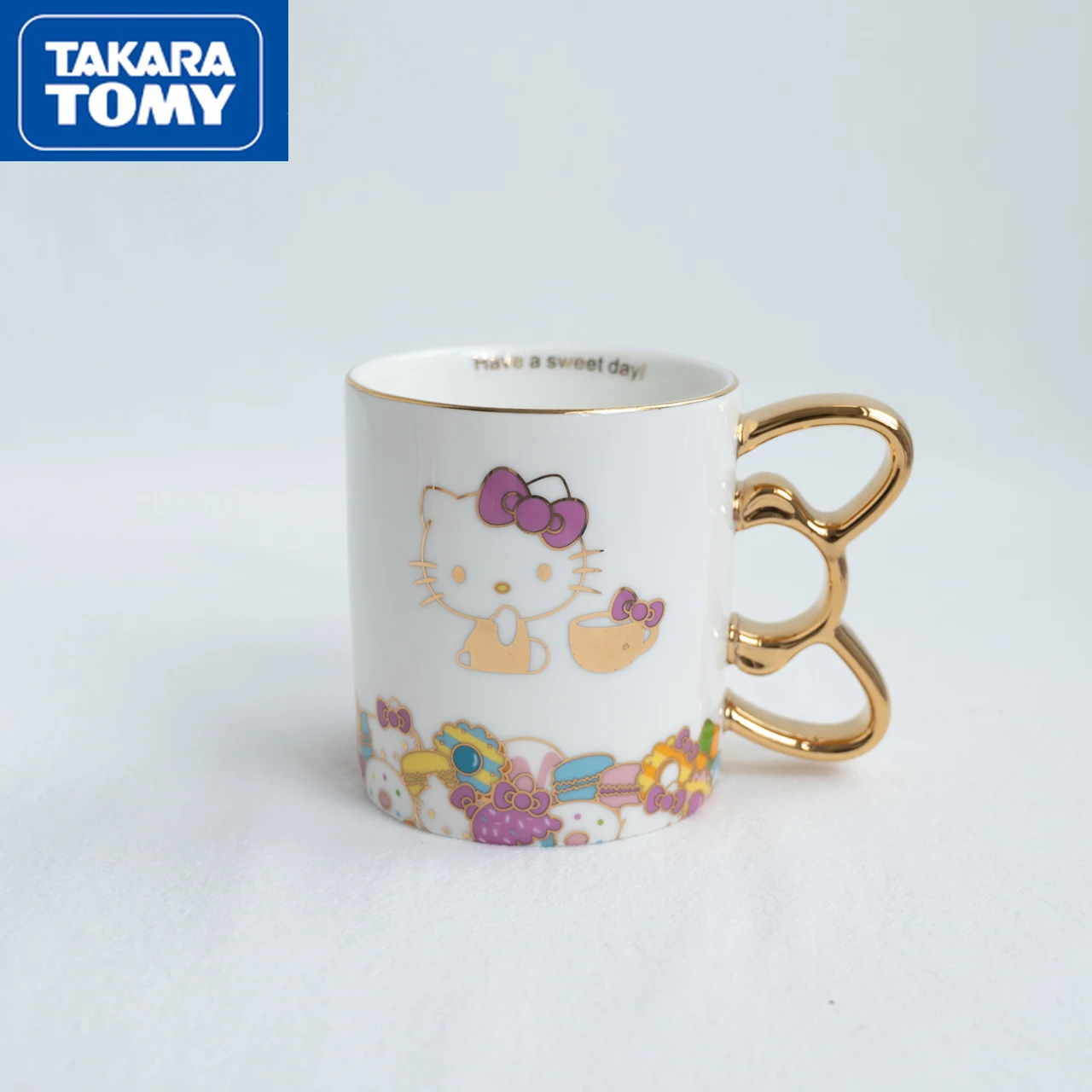 

TAKARA TOMY fashion cartoon Hello Kitty cute gold ceramic mug water cup breakfast cup collection cup milk cup