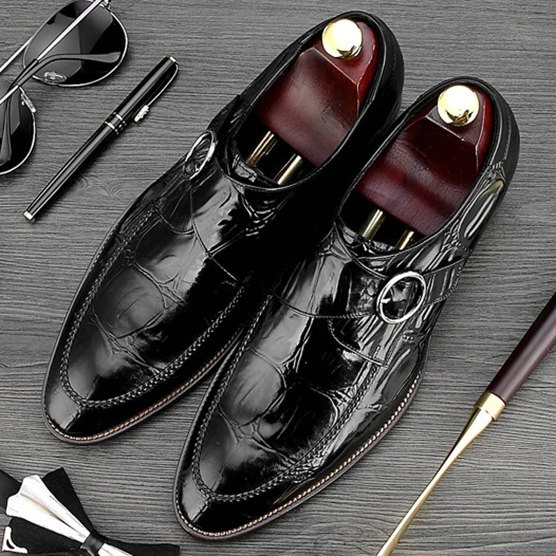 Новинка 2018 винтажная Мужская обувь из натуральной кожи с ремешком роскошная