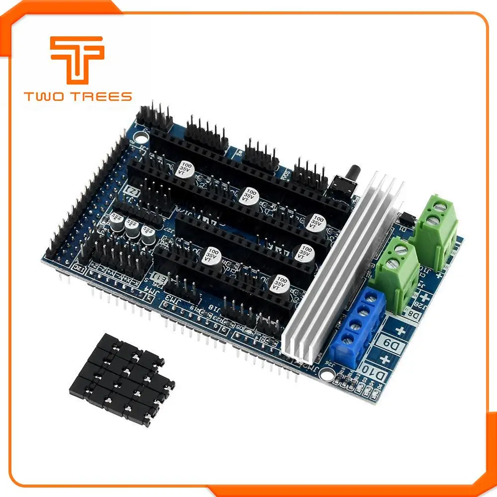 Reprap Mendel Ramps 1,4 Плата управления расширения панель с радиатором обновления Ramps 1,4 Ramps 1,5 Для arduino части 3d принтера