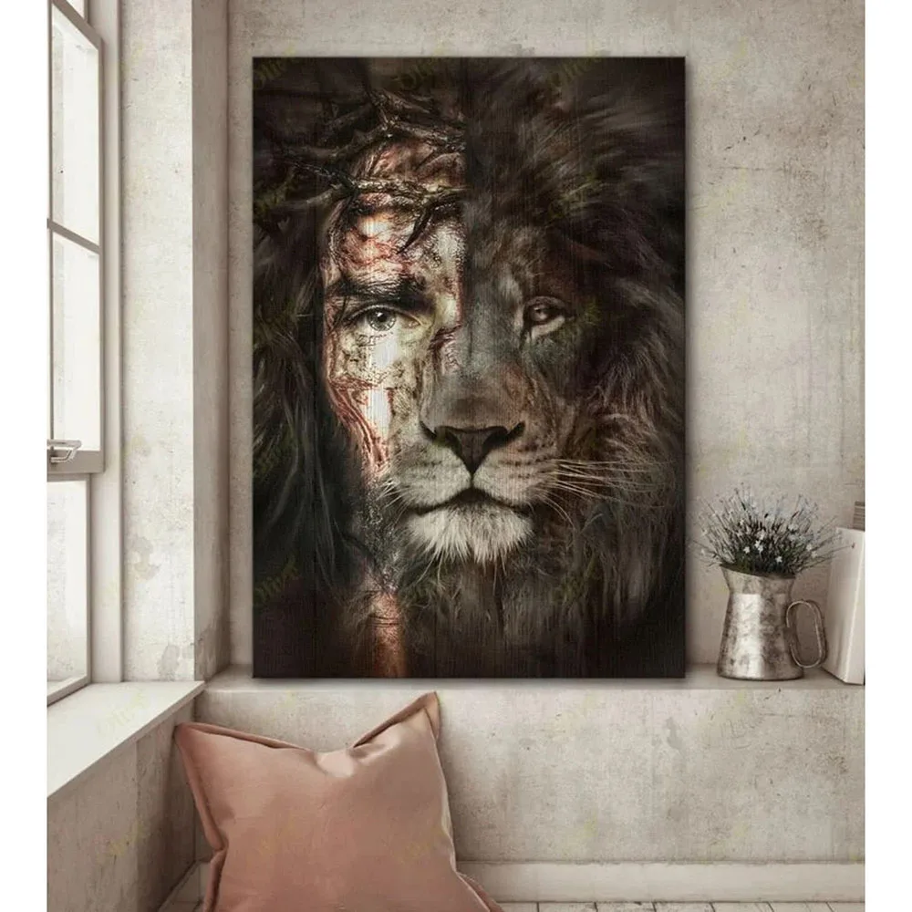 

Wild Animal Lion King Canvas Painting Modern Wall Art Posters and Prints Pictures for Corridor/Living Room Decoration Home Decor