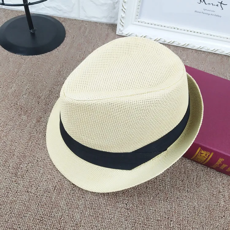 Модные шляпы для мужчин и женщин Панама соломенный джазовый головной убор