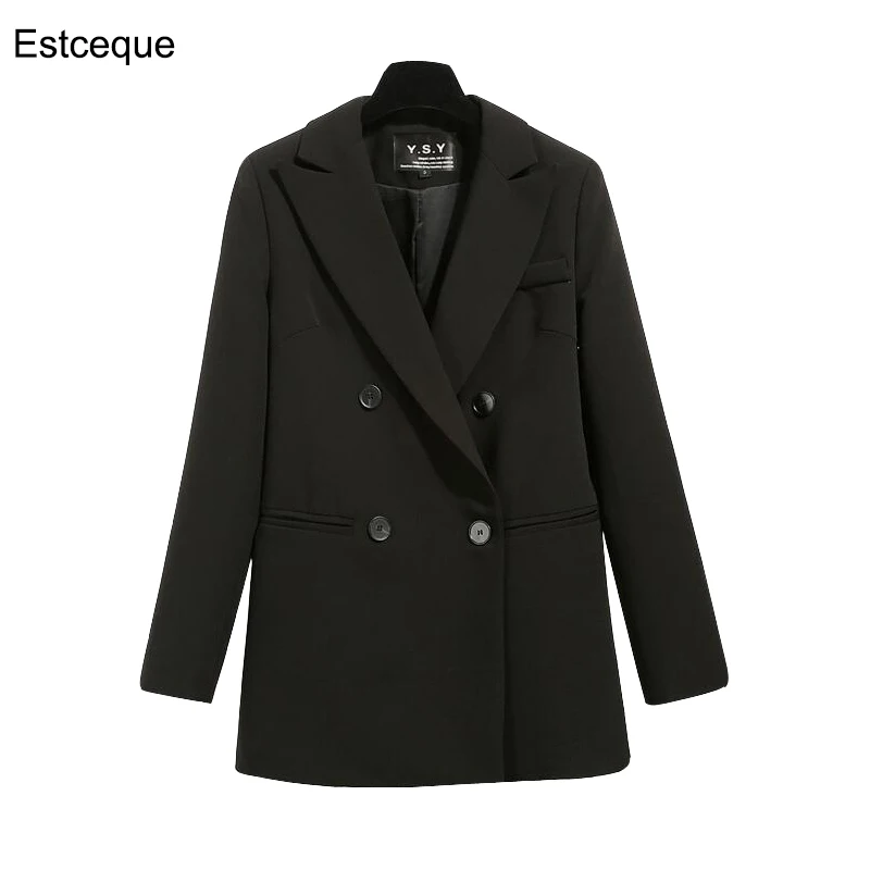 

Новинка 2020, шикарная Женская куртка в английском стиле, корейские свободные повседневные офисные блейзеры, профессиональные модные черные ...