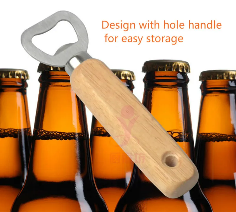 Ручка из резины и дерева открывалка для пива винных бутылок подарок жениха на