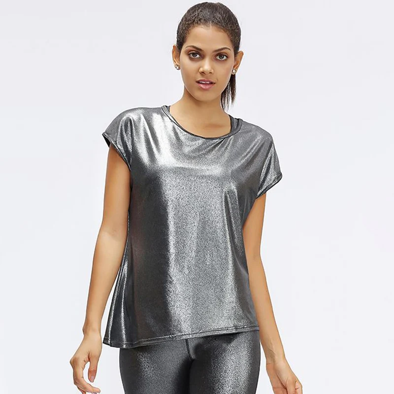 

Summer Running Shirts Anti-leather liquid clothes drape loose short sleeves Quick Dry Clothing