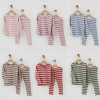 kid pajamas set boys girls striped pjs top and pant unisex 2019 korean style toddler clothing clothes sleepwear nightwear