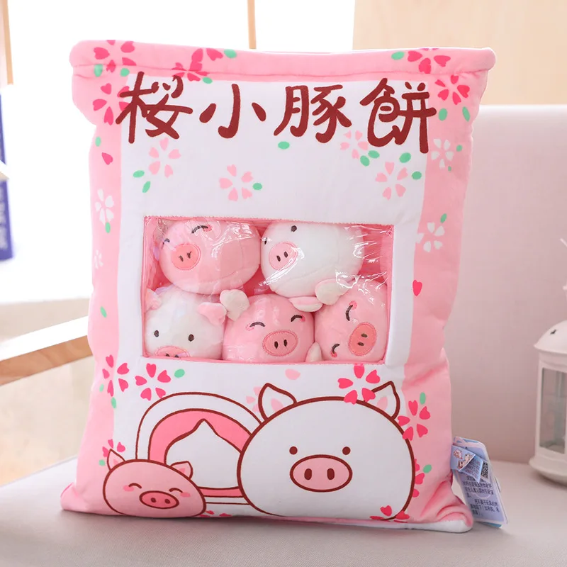 Snack Bag Pillow Kawaii Pink Sakura Rabbit Soft Stuffed Bunny Dolls Creative Kids Toys Girls Christmas Gifts | Игрушки и хобби