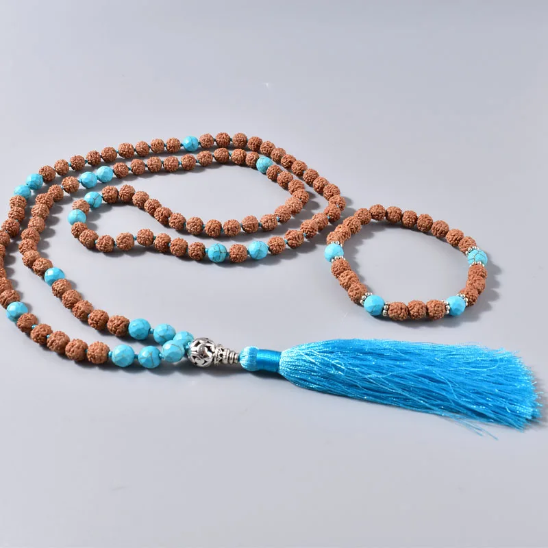 Оптовая продажа ожерелье Japamala 108 Mala Beads ручной работы с узлом и кисточкой турецкое