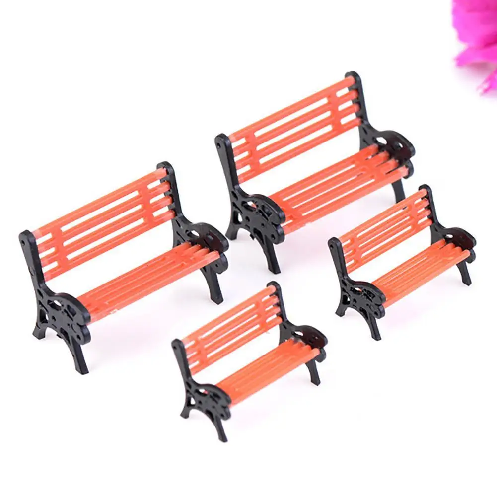 

Creative Mini Park Bench Model Miniature Landscape Home Living Room Rockery Properties Garden Decorative Ornament