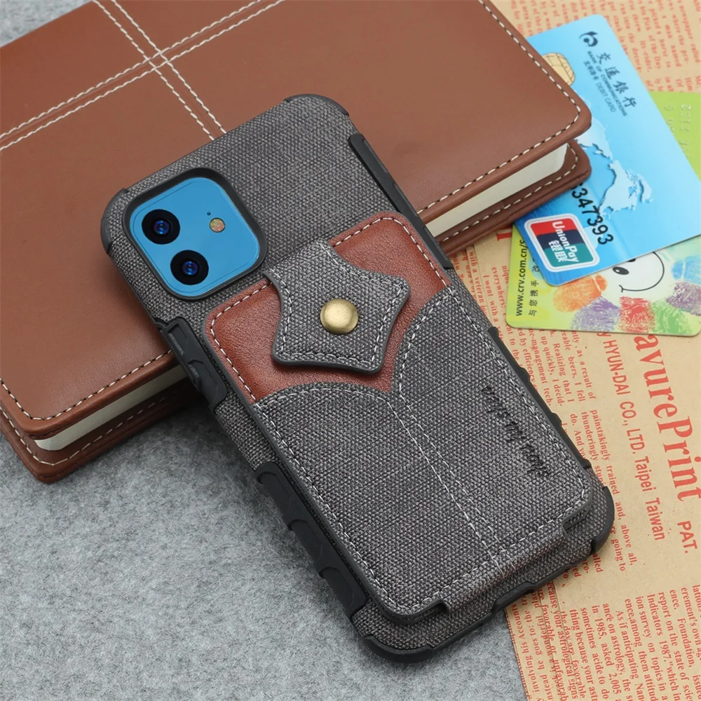 

Luxury Cloth Pattern Wallet Cover for IPhone11 Pro Max Protection Flip Case with Card Pocket for Iphone 11pro Max