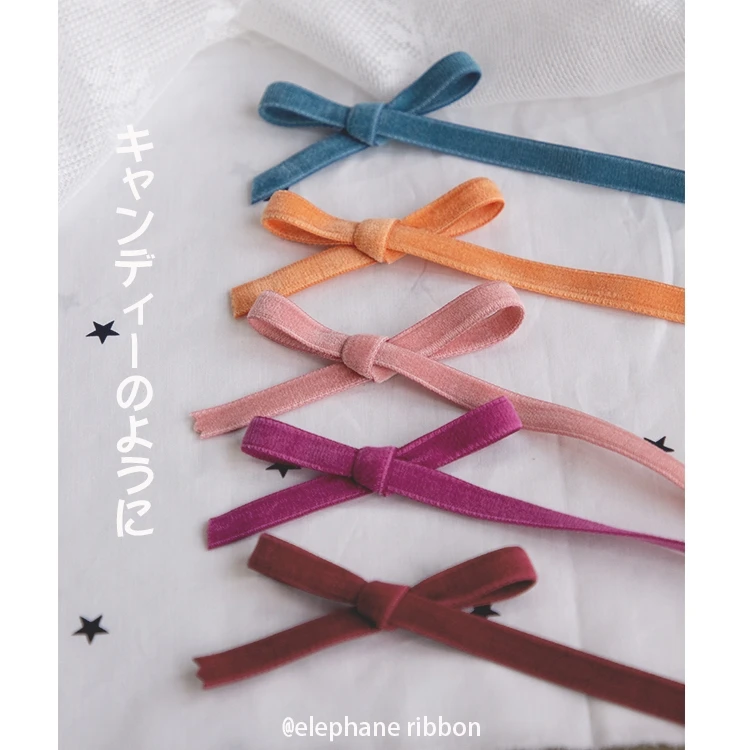 Новая односторонняя Вельветовая лента из полиэстера 6 38 мм без эластичной